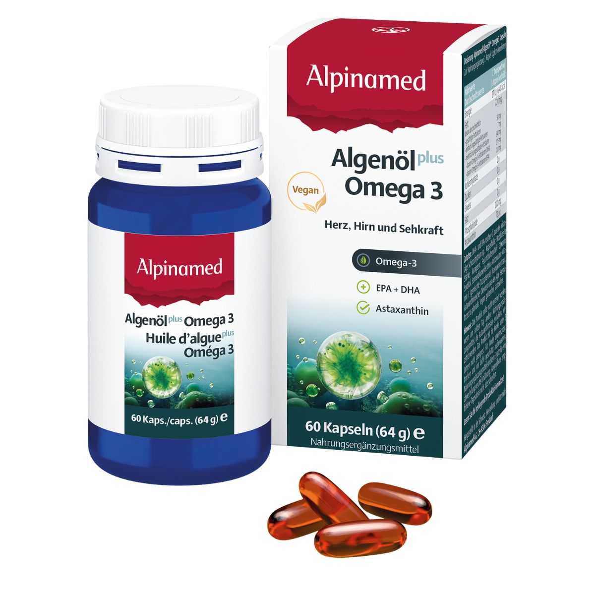 Alpinamed Algenöl plus Omega 3 Kapseln 120 Stück