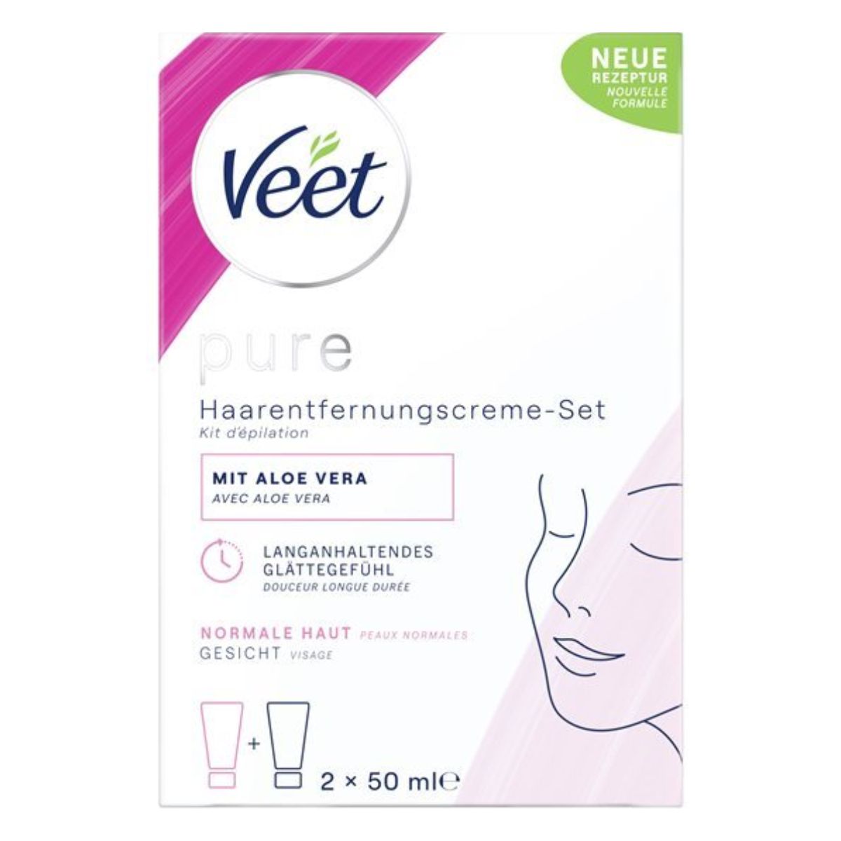 Veet Haarentfernungs-Set Gesicht 2x 50 ml