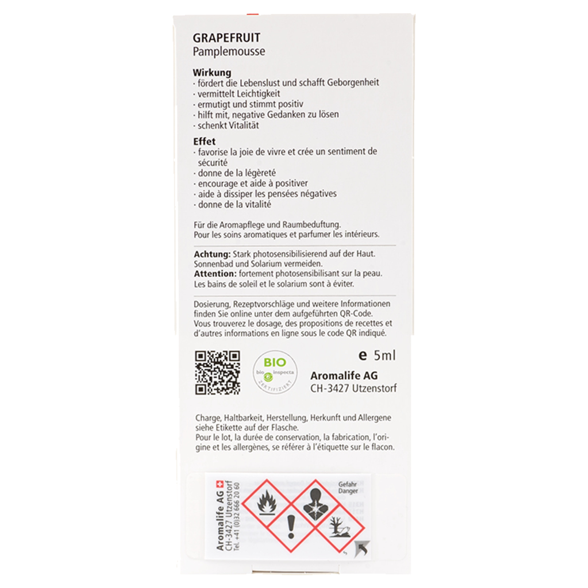 Aromalife Top Grapefruit ätherisches Öl Bio 5 ml